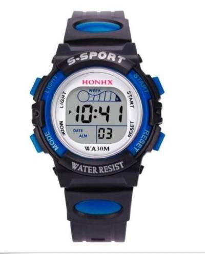 Men's Boys Digital LED Sports Waterproof Silicone Luminous Date Watch - Yellow, Red, Blue