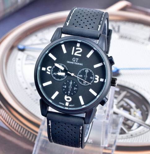 2015 Men Fashion Military Stainless Steel Sport Racing Quartz Analog Wrist Watch