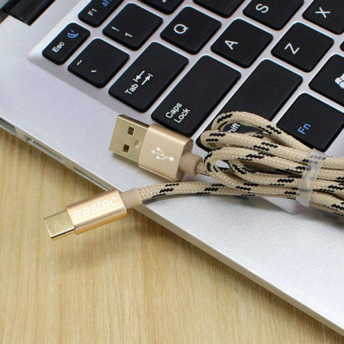 Bastec Original Micro USB Cable with Metal Shell Gold-plated Connector Braided Wire for Samsung Phon
