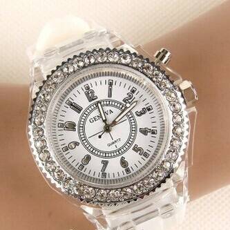 Luminous glow watches personality Korea han edition men's and women's students lovers jelly fashion