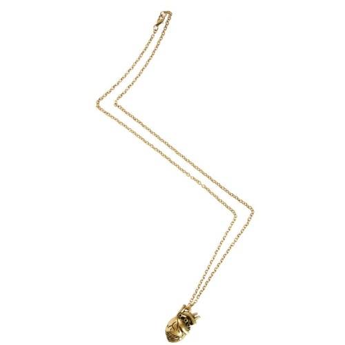 Retro 3D Anatomical Human Hollow Heart Pendant Necklace Sweater Chain