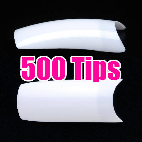 500 White French Acrylic Style False Nail Art Tips