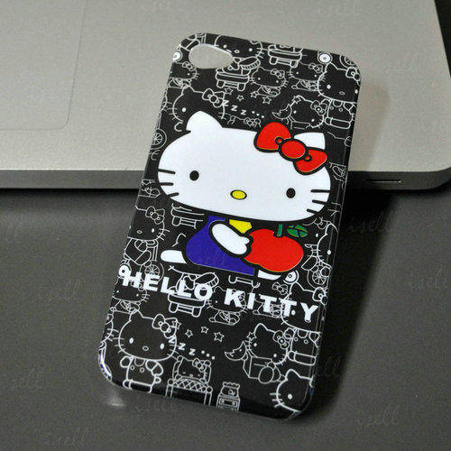 FREE SHIPPING!! Hello Kitty Lovely cute hard back Case Cover skin for Apple iPhone 4 4G 4S 2 COLOURS