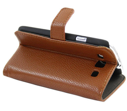 Premium BROWN Wallet Stand Leather Case Cover For SAMSUNG Galaxy S III i9300 + Screen Protector