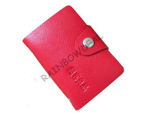 Local Stock!! Geniune Leather Credit Card Holder/Business Card Red Neat Little Size