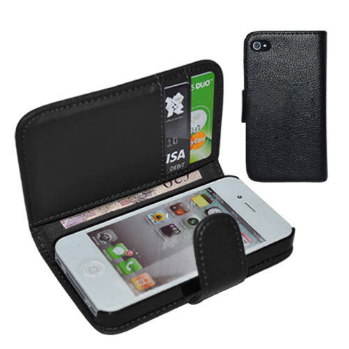 LOCAL STOCK!! Leather Book Wallet Flip Case Cover Pouch Cards & Cash Holder For iPhone 5  BLA