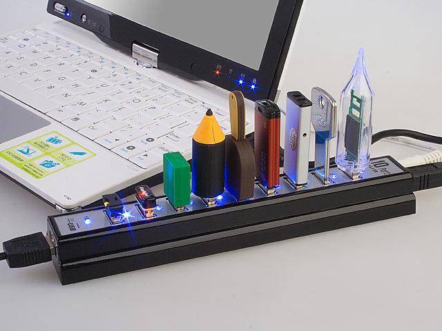 LOCAL STOCK!! FREE SHIPPING!! USB 2.0 10 Port Hub With 480Mbps Hi-Speed + Self-Power supply