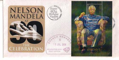 MANDELA THE CELEBRATION WITH HOUGHTON PO BRANCH MANAGER STAMP AS PER SCAN. 15/7/ 2008.