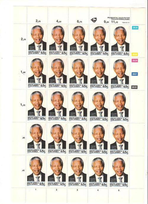 MANDELA FULL SHEET UM 45C VALUE AS PER SCAN. FREE COUNTER TO COUNTER SHIPPING