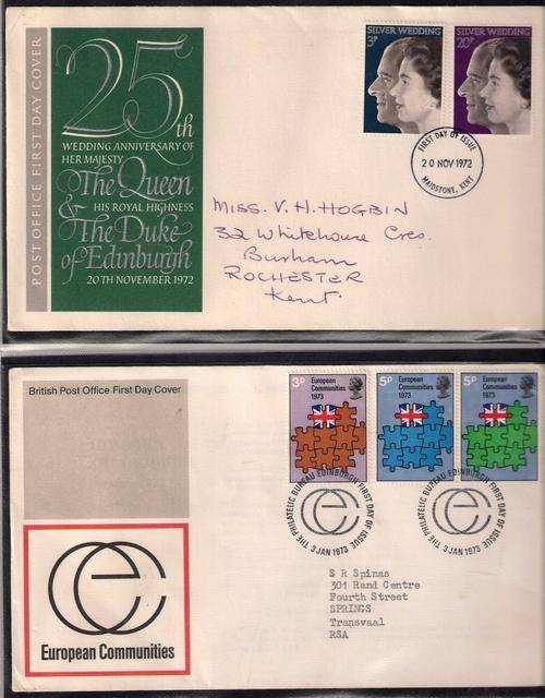 TWO - FDC'S , 25 WEDDING ANNIVERSARY & EUROPEAN COMMUNITIES AS SEEN IN SCAN