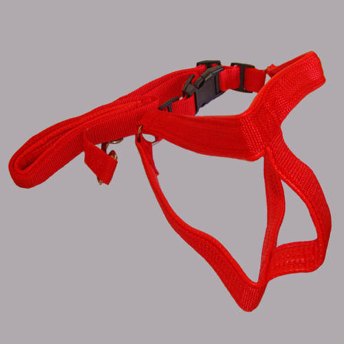 Comfy dog harness with detachable leash - Large Dog (Red)
