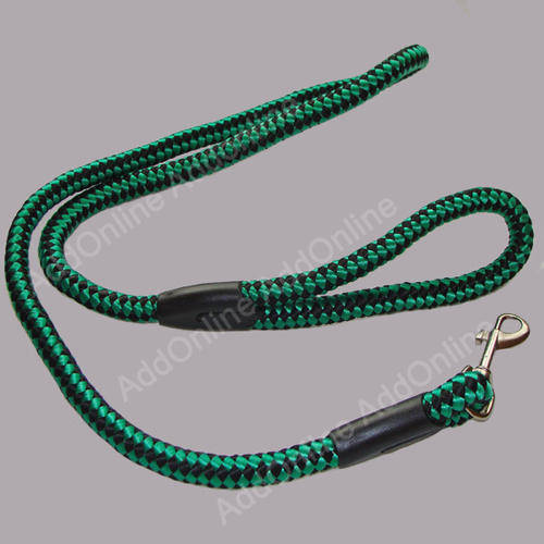 Strong Weaved Dog Leash with spring clip - Green & Black 113cm