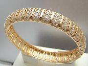 9ct Yellow Gold GF 60mm Large Greece Rococo Filigree Solid Bangle Bracelet