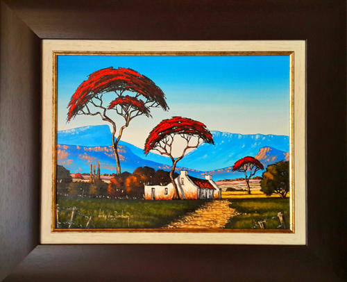 BLUE SKY - AN ORIGINAL NICKY VAN RENSBURG PAINTING 400 x 300 MM (Value R 4500)