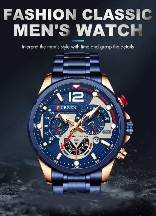 CURREN 8395 SIX PIN BAND MEN`S WATCH