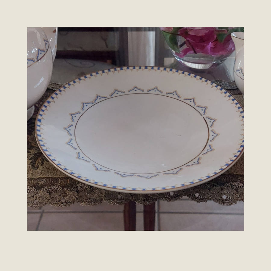 Cream and Blue 1949 UWB Commemorative Voortrekker Monument Tea Set