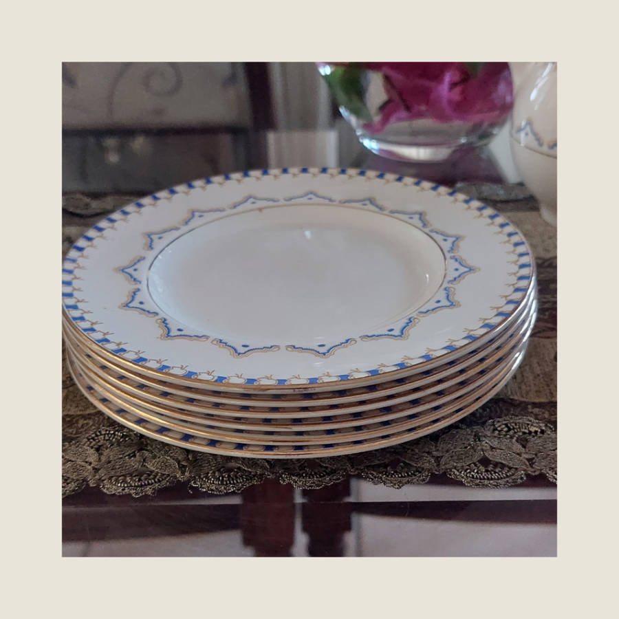 Cream and Blue 1949 UWB Commemorative Voortrekker Monument Tea Set