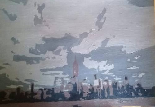 Ny land scape oil painting