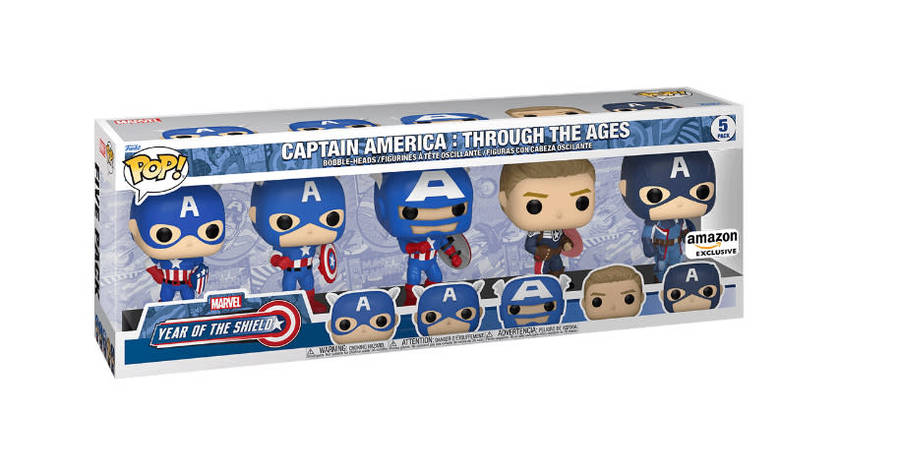 CAPTAIN AMERICA!!CAPTAIN AMERICA!!FUNKO POP!! 5 PACK !! AMAZON EXCLUSIVE!!