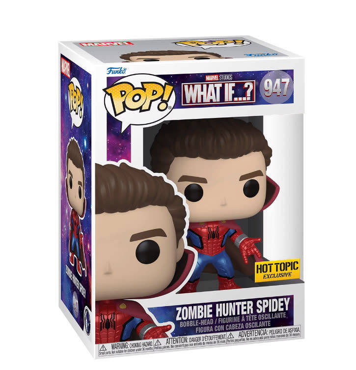 ZOMBIE HUNTER SPIDEY!!WHAT IF!!FUNKO POP!! HOT TOPIC EXCLUSIVE!!