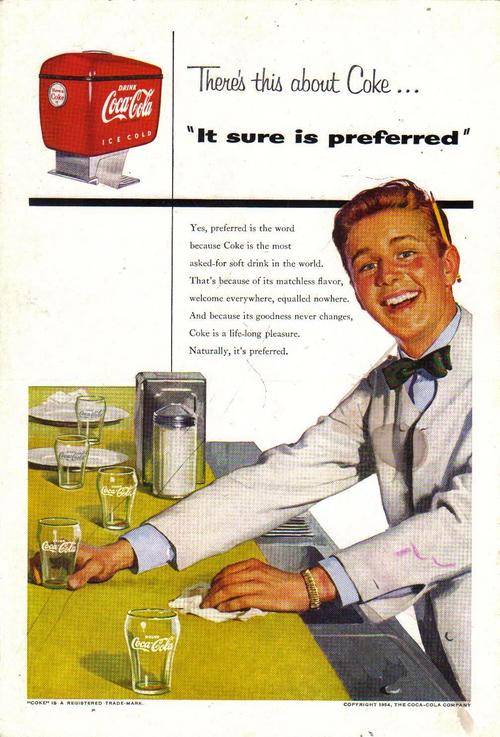 ORIGINAL 1954 COCA-COLA ADVERTISEMENT 255 X 175 MM