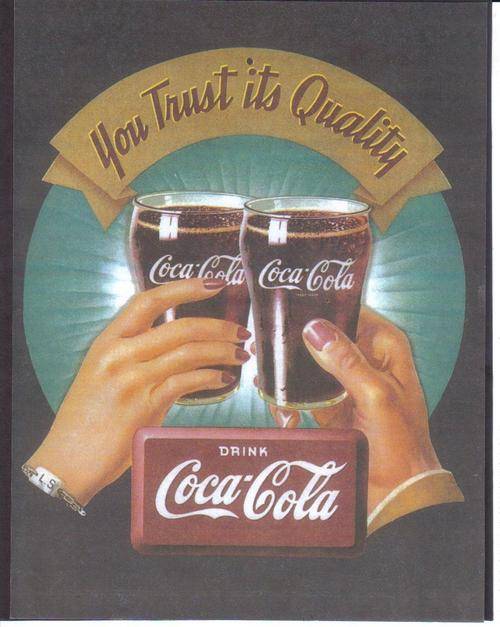 BEAUTIFUL MATT PRINTED COCA-COLA ADVERTISEMENT 250 X 170 MM