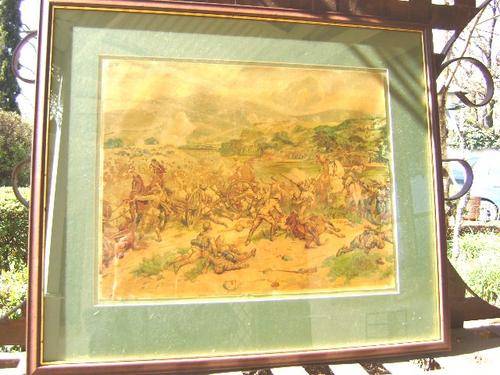 RARE 1899 BATTLE OF TUGELA GERMAN OILOGRAPH PRINT