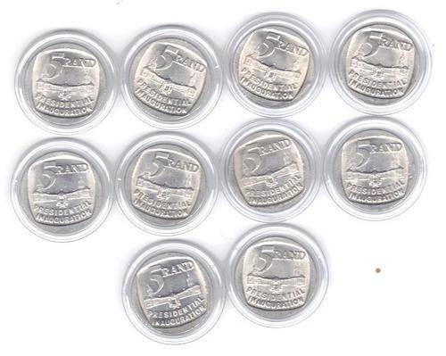 10 X 1994 MANDELA INAUGURATION R5 COINS