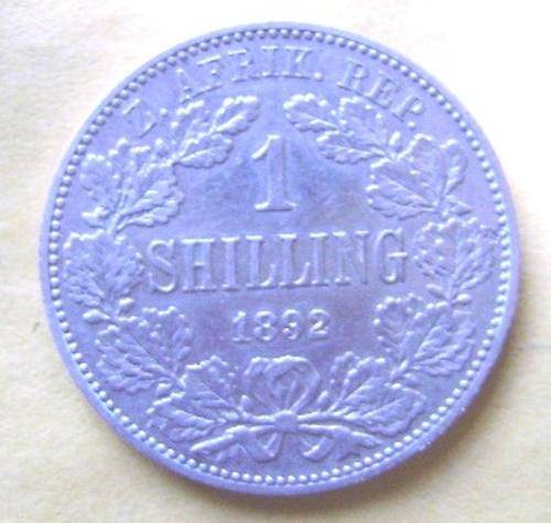 1892 ZAR KRUGER 1 SHILLING IN SILVER