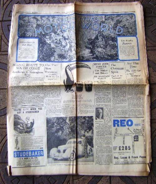 SUNDAY TIMES JHB TVL. DECEMBER 29 , 1935 MOTOR WORLD