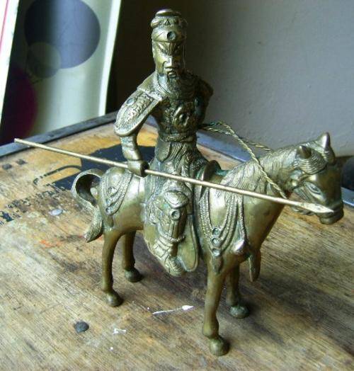 ANTIQUE SAMURAI WAR LORD BRONZE BRASS CASTING
