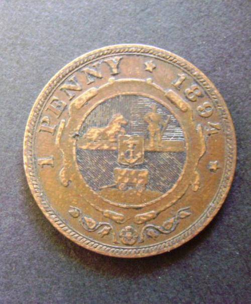 1894 ZAR KRUGER 1 PENNY COIN