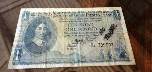1957 SOUTH AFRICA 1 POUND NOTE