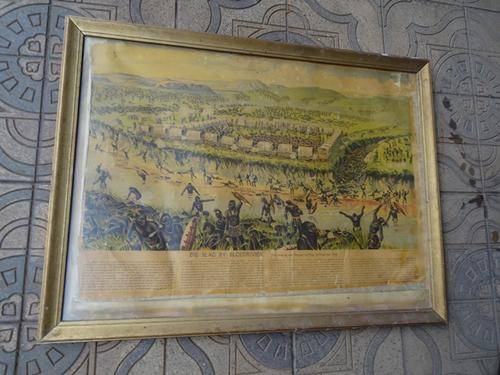 VERY OLD FRAMED SLAG VAN BLOEDRIVIER PRINT