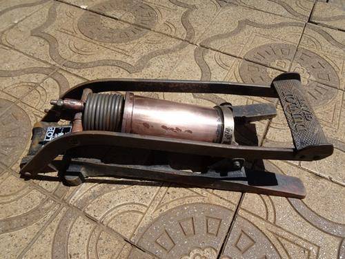 VINTAGE BRASS AND CAST IRON DUNLOP GIANT FOOT PUMP
