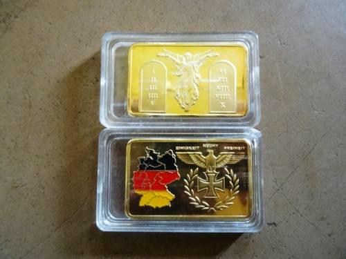 2 X GOLD CLAD 1 OZ BARS