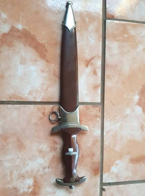 RARE EARLY TRANSITIONAL WW 2 GERMAN NAZI  SA DRESS DAGGER FW HOLLER RZM M7/33, 1937-1942