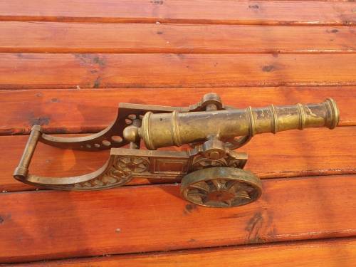 SOLID BRASS WORKING CANNON 460 MM BLACK POWDER 7KG, 11 MM CHAMBER