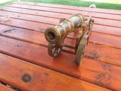 SOLID BRASS WORKING CANNON 460 MM BLACK POWDER 7KG, 11 MM CHAMBER