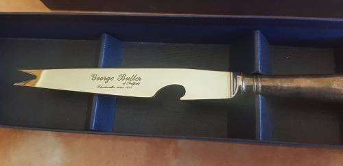 GEORGE BUTLER SILVERSMITHS CHEESE KNIFE MINT.