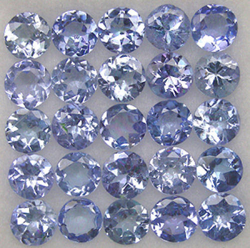 3.1 CT Beautiful AAA Color Tanzanite In A Stunning Fancy Round Cut Matching Lot 3mm.