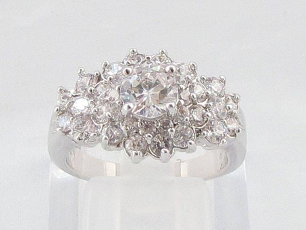 1.38CT S WHITE DIAMOND 14KT STAMPED GOLD RING SZ 8