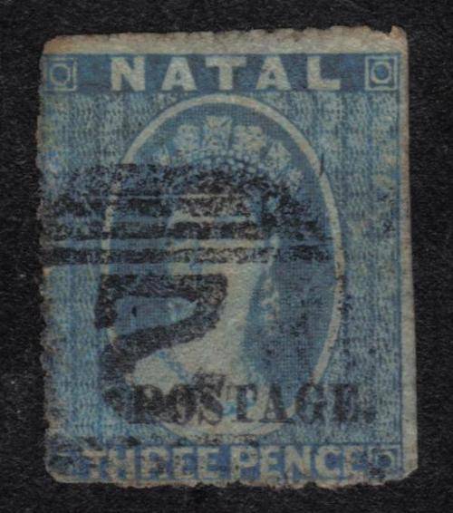 RARE 1860 NATAL 3 PENCE STAMP