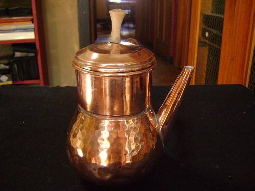 ITALIAN COPPER PLATED LONG HANDLE POT