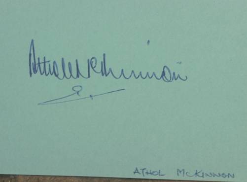 Athol McKinnon 1960s South African Cricketer Autograph