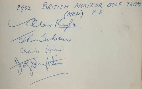 1952 British Amateur Golf Team Autographs