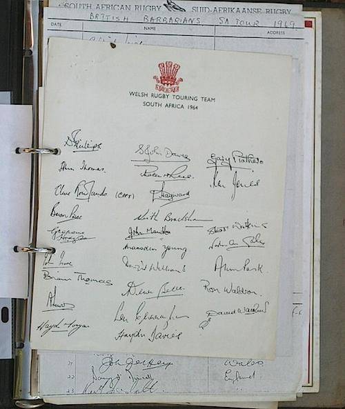 Lot of 61 Facsimile Rugby Team Autographs from 1937 to 1986
