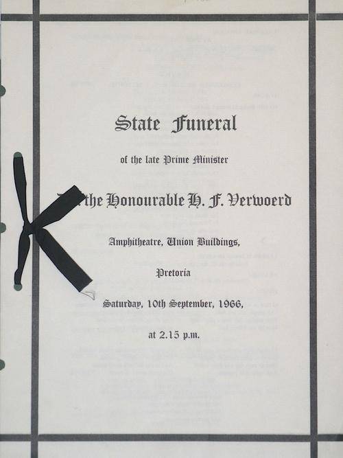 State Funeral of the late Prime Minister, H.F. Verwoerd