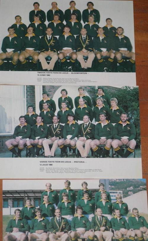 3 Photos of 1980 Springbok rugby teams vs British Lions