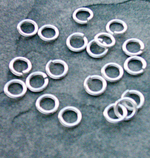 Jump rings, silver plated, 6mm, 50pc